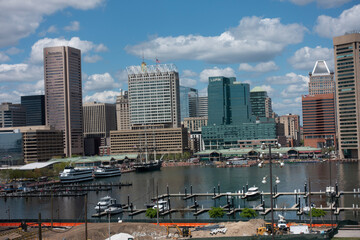 Baltimore inner harbor and skyline