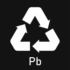 Battery recycle pb, vector illustration, sign.