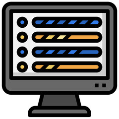 POLLING filled outline icon,linear,outline,graphic,illustration