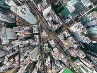 Business district in Hong Kong city