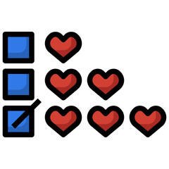 RATING filled outline icon,linear,outline,graphic,illustration