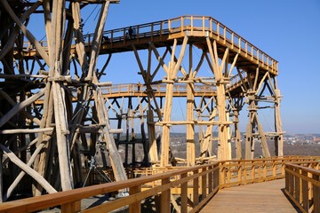 Wooden lookout tower at Kurza Gora, Kurzetnik, Warmia and Masuria, Poland