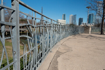 Austin Texas skyline with ornate railing
