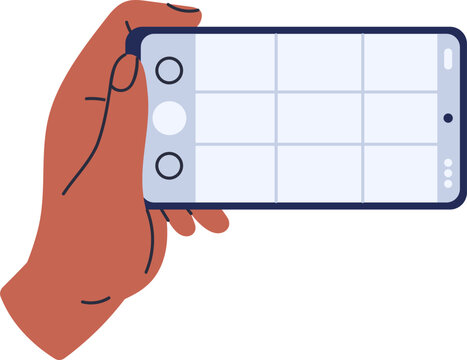 Person Taking Picture on Phone Camera Cartoon Illustration