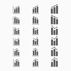 graph icon, bar graph vector