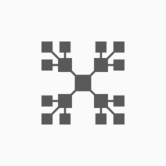 mind map icon, infographic vector