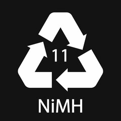 Battery recycling symbol 11 NiMH. Vector illustration