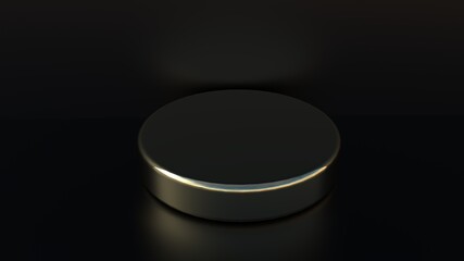 Black background with podium dark environment luxurious golden element  Abstract black and gold stage elegance luxury shiny golden podium pedestal for advertising product