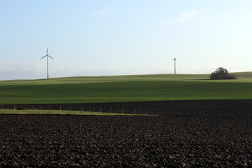 wind turbine in field