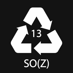 Battery recycling symbol 13 SO(Z). Vector illustration