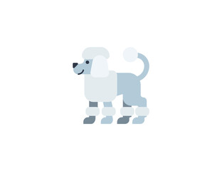 Poodle vector flat emoticon. Isolated Poodle emoji illustration. Poodle icon