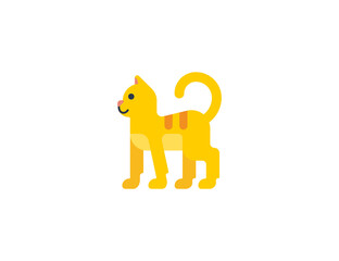 Cat vector flat emoticon. Isolated Cat emoji illustration. Cat icon