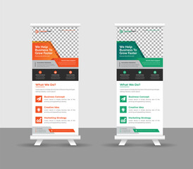Business Roll  up banner stand template design, modern portable stands corporate roll-up banner layout, pull up, vector illustration, business flyer, brochure, Corporate banner