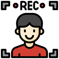 VIDOE RECORDING filled outline icon,linear,outline,graphic,illustration
