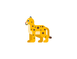 Jaguar vector flat emoticon. Isolated Leopard emoji illustration. Leopard icon