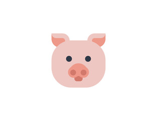 Pig head vector flat emoticon. Isolated Pig face emoji illustration. Pig icon