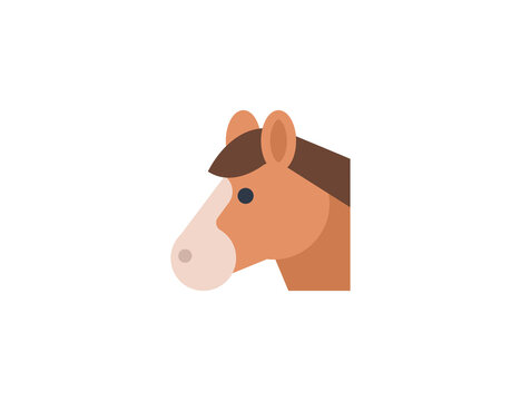 Horse head vector flat emoticon. Isolated Horse emoji illustration. Horse icon