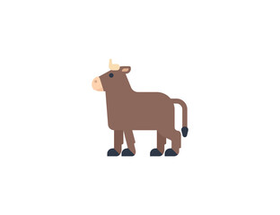 Bull vector flat emoticon. Isolated Ox emoji illustration. Bull icon