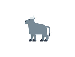Water buffalo vector flat emoticon. Isolated Water buffalo emoji illustration. Buffalo icon