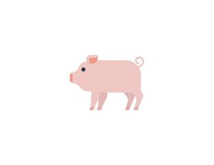 Pig vector flat emoticon. Isolated Pig emoji illustration. Pig icon
