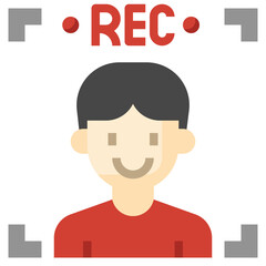 VIDOE RECORDING flat icon,linear,outline,graphic,illustration