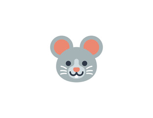 Mouse face vector flat emoticon. Isolated Mouse face emoji illustration. Mouse icon