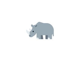 Rhinoceros vector flat emoticon. Isolated Rhinoceros emoji illustration. Rhino icon