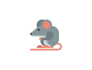 Rat vector flat emoticon. Isolated Rat emoji illustration. Rat icon