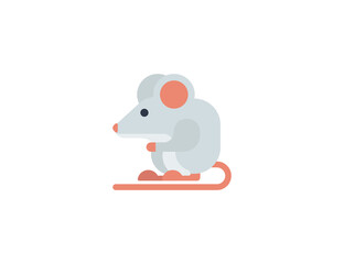 Mouse animal vector flat emoticon. Isolated Mouse emoji illustration. Mouse icon