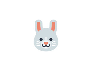 Rabbit face vector flat emoticon. Isolated Rabbit emoji illustration. Rabbit icon