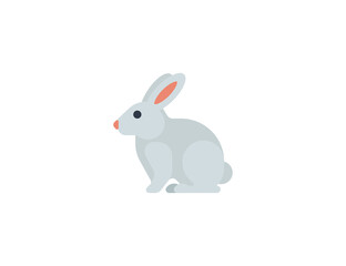 Rabbit vector flat emoticon. Isolated Rabbit emoji illustration. Rabbit icon