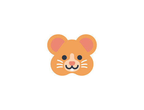 Hamster face vector flat emoticon. Isolated Hamster emoji illustration. Hamster icon