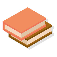 Isolated books supplies school vector illustration