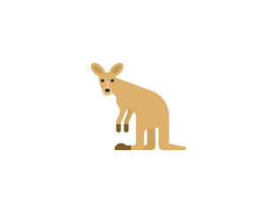 Kangaroo vector flat emoticon. Isolated Kangaroo emoji illustration. Kangaroo icon