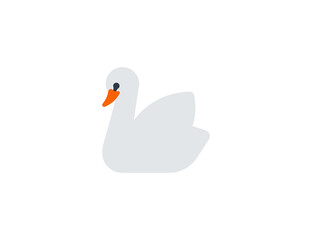 Swan vector flat emoticon. Isolated Swan emoji illustration. Swan icon