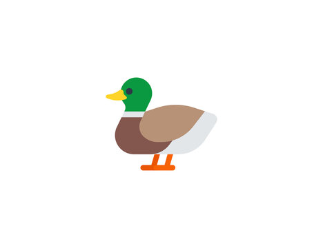 Duck vector flat emoticon. Isolated Duck emoji illustration. Duck icon