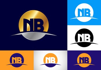 Initial Monogram Letter N B Logo Design Vector. Graphic Alphabet Symbol For Corporate Business