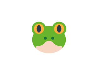 Frog face vector flat emoticon. Isolated Frog emoji illustration. Frog icon
