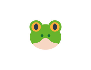 Frog face vector flat emoticon. Isolated Frog emoji illustration. Frog icon