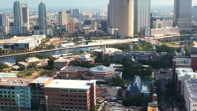 Aerial of University of Tampa along Hillsborough River