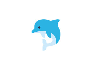 Dolphin vector flat emoticon. Isolated Dolphin emoji illustration. Dolphin icon