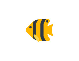 Tropical Fish vector flat emoticon. Isolated Tropical Fish emoji illustration. Tropical Fish icon
