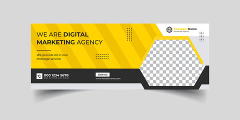 Marketing Agency and Webinar business conference social media cover banner template or web banner, corporate banner, advertising, timeline cover, header, business webinar banner editable template