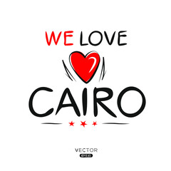 Cairo, typography Design, Vector illustration.