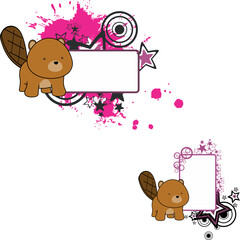 baby beaver cartoon illustration copyspace collection in vector format 