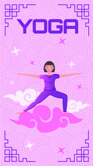 yoga studio web banner template for instagramm, website