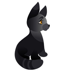 Black cat vector illustration on white background
