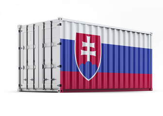 Slovakia Flag on Shipping Container