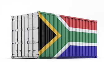 South Africa Flag on Shipping Container