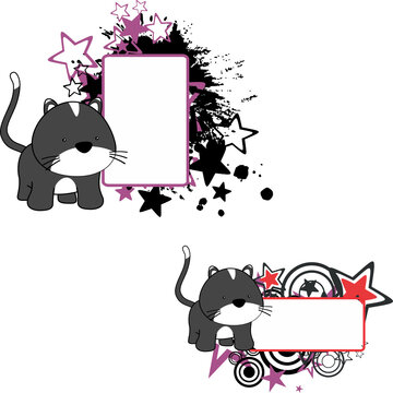baby cat cartoon illustration copyspace collection in vector format 